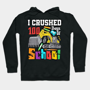 I Crushed 100 Days Of School Construction Vehicle Boys Hoodie